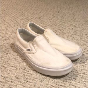 White slip on vans